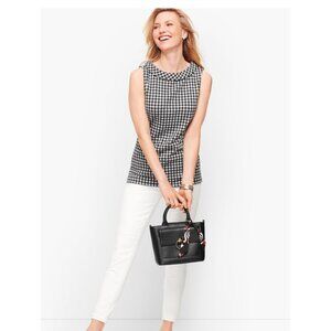 Talbots Black White Gingham Sleeveless Top Medium – Retro Check Collared‎ Top